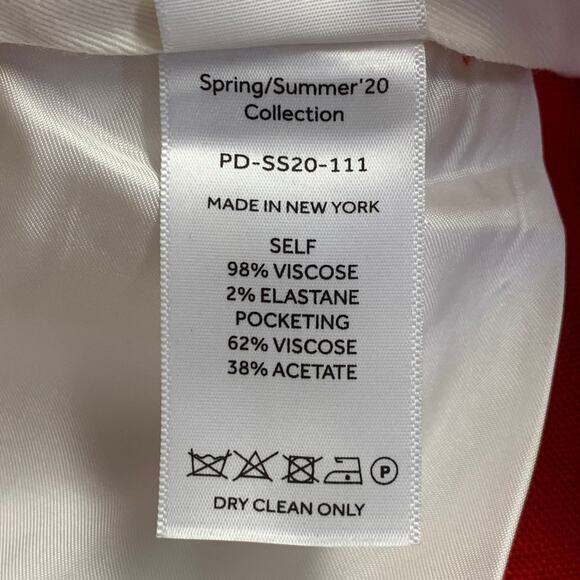 PETER DO Size S Red Viscose Blend Tapered Zip Fly Casual Pants - Picture 5 of 7